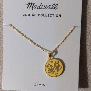 Madewell Gold Tone Metal Zodiac Collection: Gemini Necklace O/S